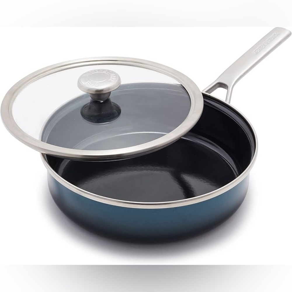 Merten & Storck European Crafted Steel Core Enameled 3QT Saute Pan with Lid